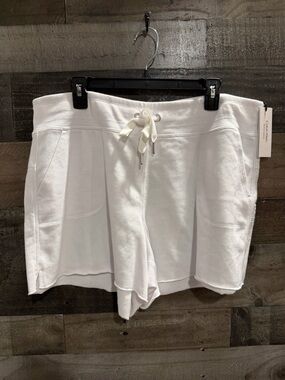Calvin Klein White Embroidered Logo Terry Shorts